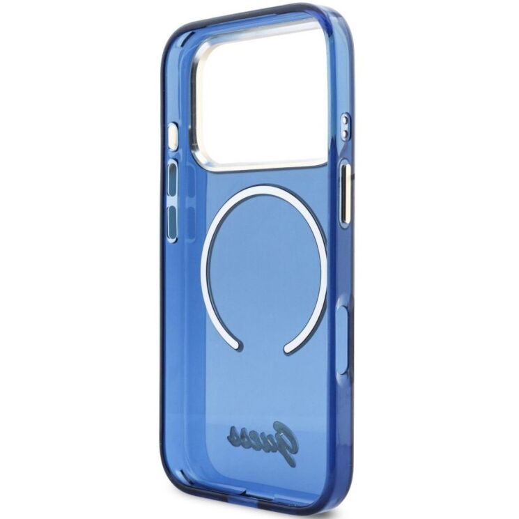 Защитный чехол Guess IML Script Metal MagSafe для iPhone 17 Pro (GUHMP17L5HTCSMSB) - Blue: фото 7 из 9