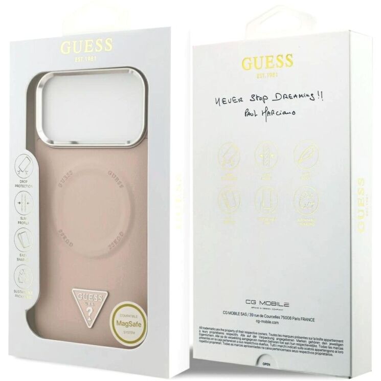 Защитный чехол Guess Triangle Logo MagSafe для iPhone 17 Pro Max (GUHMP17XPSDTSCMP) - Pink: фото 8 из 8