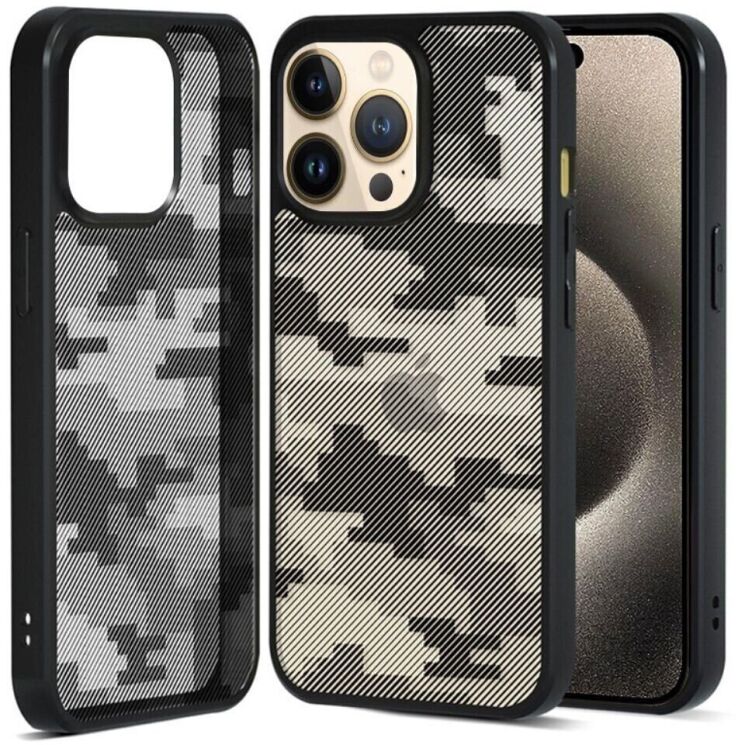 Захисний чохол IBMRS Military для Apple iPhone 15 Pro - Grid Camouflage: фото 1 з 8