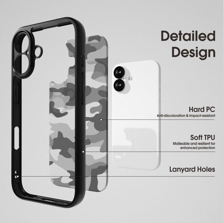Захисний чохол IBMRS Military для Apple iPhone 16 - Artistic Camouflage: фото 6 з 7