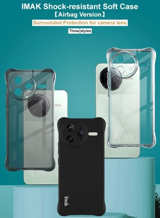 Защитный чехол IMAK Airbag MAX Case для Xiaomi Poco F7 Ultra - Transparent: фото 5 из 7