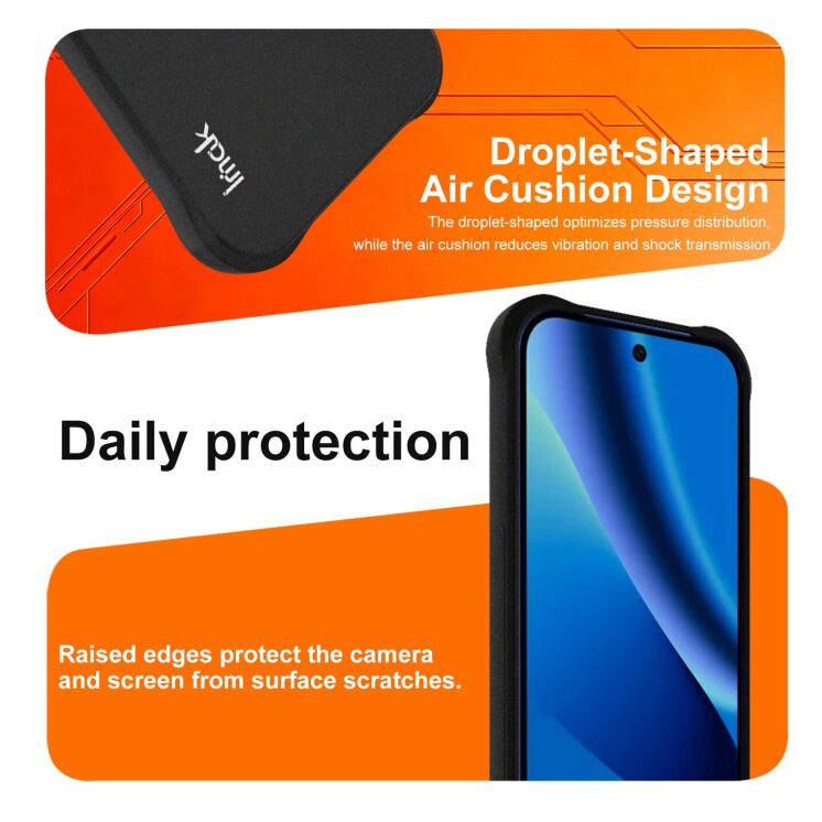 Защитный чехол IMAK Airbag Sand Case with MagSafe для Google Pixel 10a - Matte Black: фото 10 из 11