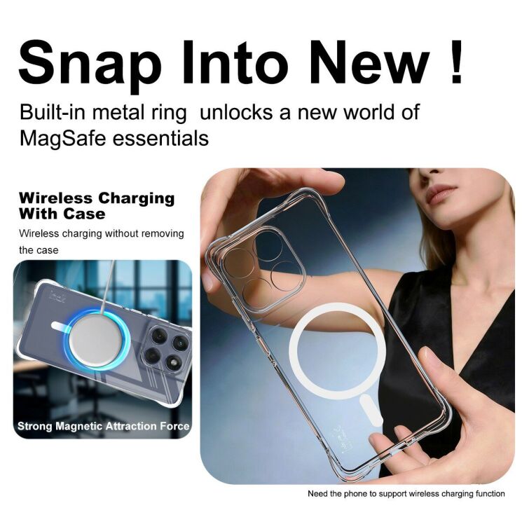 Захисний чохол IMAK Space Shield MagSafe для Motorola Edge 60 Fusion / Edge 60 - Transparent: фото 5 з 10