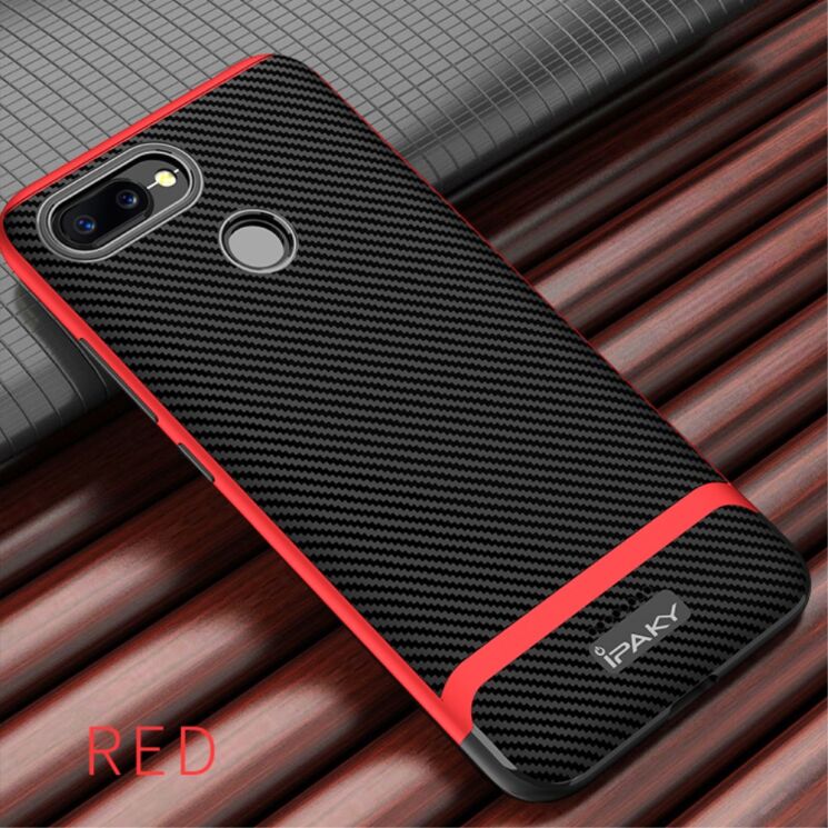 Захисний чохол IPAKY Carbon Fiber для Xiaomi Redmi 6 - Red: фото 2 з 11