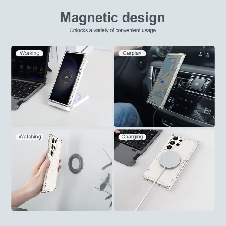 Захисний чохол NILLKIN Nature TPU Pro Magnetic для Samsung Galaxy S23 Ultra (S918) - Transparent: фото 9 з 23
