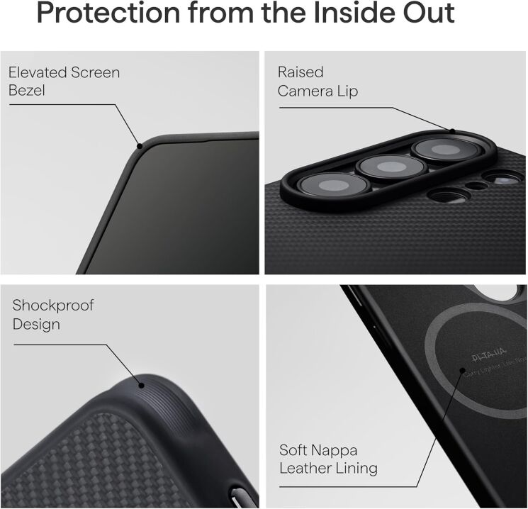 Защитный чехол Pitaka Cairn ProGuard Classic для Samsung Galaxy S26 Ultra (S948) PBS2601U - 600D Black / Grey (Twill): фото 11 из 17