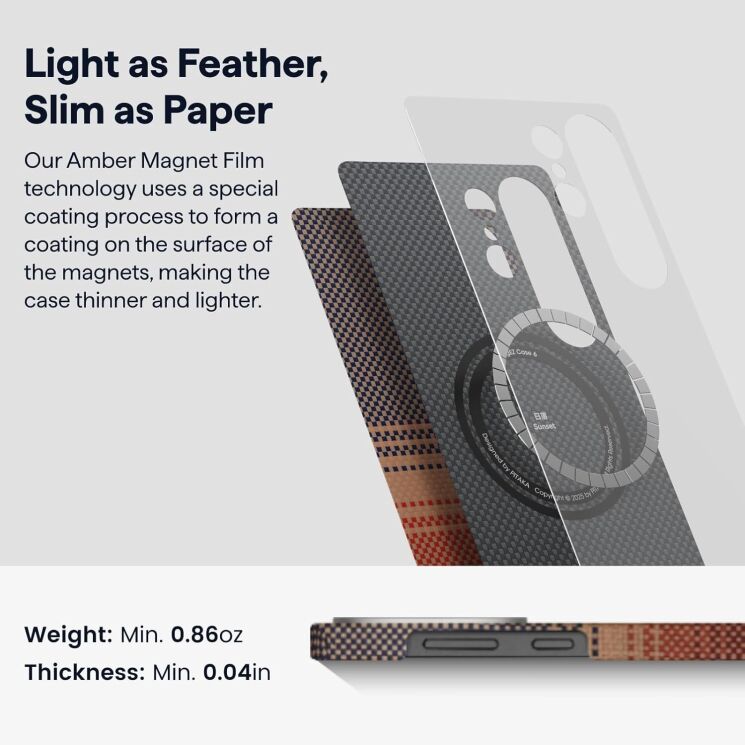 Защитный чехол Pitaka Tactile Woven Case для Samsung Galaxy S25 Ultra (S938) KS2502U - Moonrise: фото 9 из 11