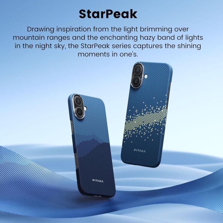 Защитный чехол Pitaka Tactile Woven Case StarPeak для Apple iPhone 16 (KI1601MYG) - Milky Way Galaxy: фото 7 из 11