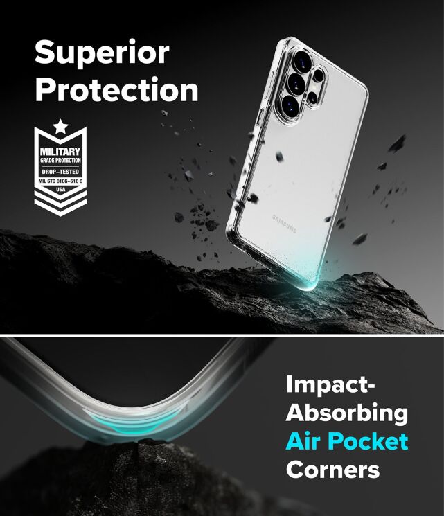 Защитный чехол Ringke Fusion для Samsung Galaxy S26 Ultra (S948) 8800328814424 - Matte Clear: фото 8 из 16