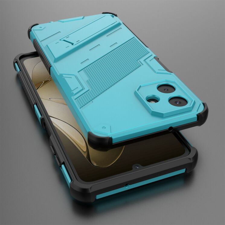 Захисний чохол з підставкою Deexe Bibercas для Samsung Galaxy A07 (A075) - Baby Blue: фото 4 з 7