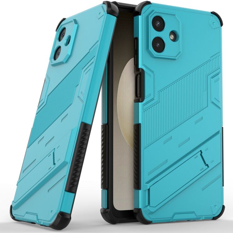 Захисний чохол з підставкою Deexe Bibercas для Samsung Galaxy A07 (A075) - Baby Blue: фото 2 з 7