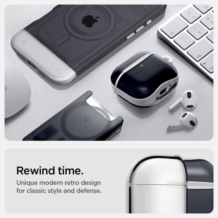 Защитный чехол Spigen Classic C1 MagFit (FH) для AirPods 4 (ACS08645) - Graphite (364458H) Защитный чехол Spigen Classic C1 MagFit (FH) для AirPods 4 (ACS08645) - Graphite: фото 11 из 15