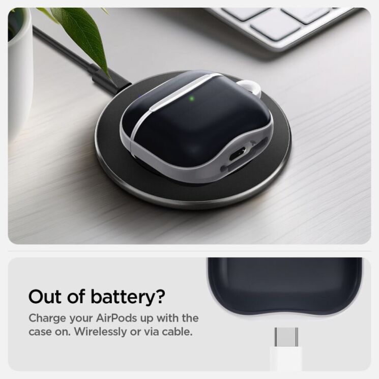 Защитный чехол Spigen Classic C1 MagFit (FH) для AirPods 4 (ACS08645) - Graphite (364458H) Защитный чехол Spigen Classic C1 MagFit (FH) для AirPods 4 (ACS08645) - Graphite: фото 13 из 15