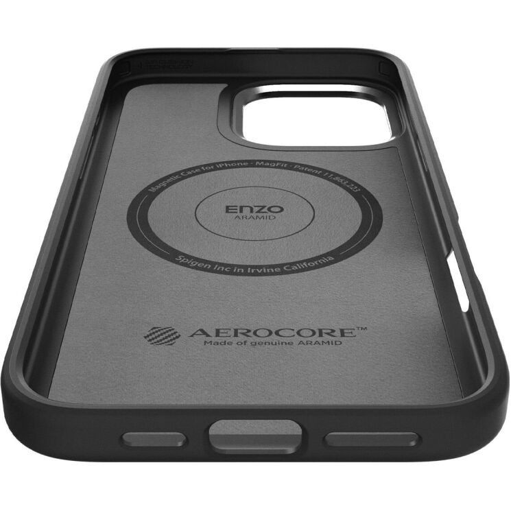 Захисний чохол Spigen (SGP) Enzo Aramid (MagFit) для Apple iPhone 16 Pro Max - Black / Silver: фото 9 з 16