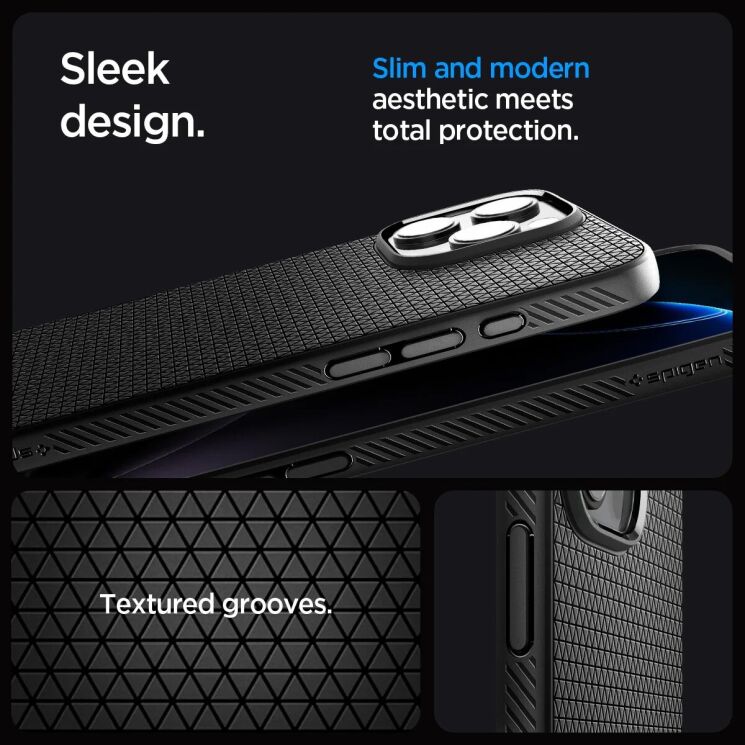 Защитный чехол Spigen (SGP) Liquid Air T (MagFit) для Apple iPhone 16 Pro Max (ACS09114) - Matte Black: фото 14 из 15