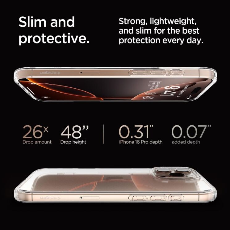 Защитный чехол Spigen (SGP) Ultra Hybrid для Apple iPhone 16 Pro - Matte Black: фото 12 из 13