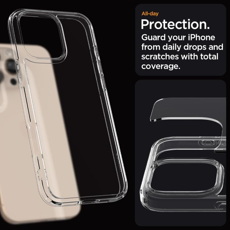 Защитный чехол Spigen (SGP) Ultra Hybrid для Apple iPhone 16 Pro - Matte Black: фото 11 из 13