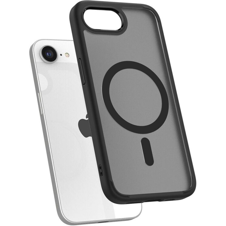 Защитный чехол Spigen (SGP) Ultra Hybrid (MagFit) для Apple iPhone 16e (ACS09144) - Frost Black: фото 3 из 15