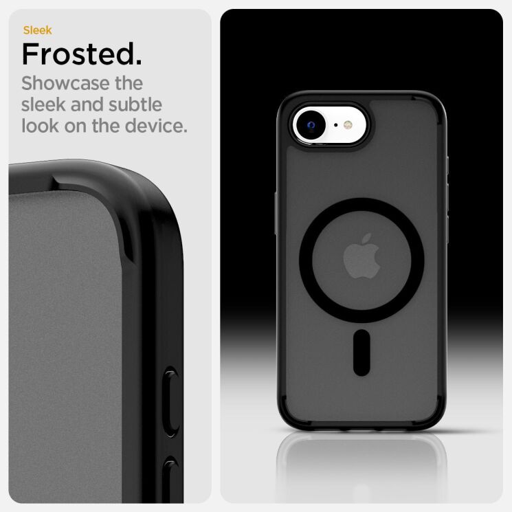 Защитный чехол Spigen (SGP) Ultra Hybrid (MagFit) для Apple iPhone 16e (ACS09144) - Frost Black: фото 11 из 15