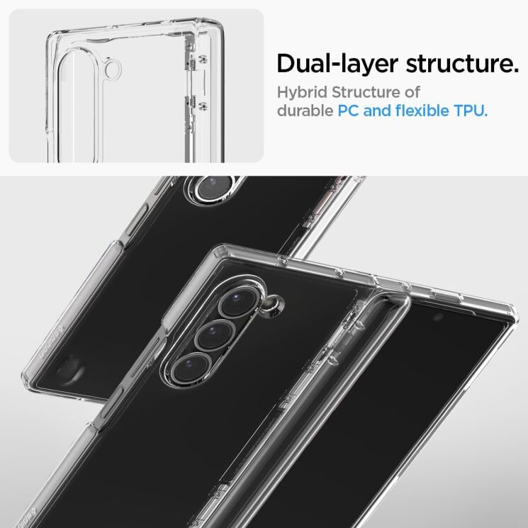 Защитный чехол Spigen (SGP) Ultra Hybrid Pro (FF) для Samsung Galaxy Fold 6 - Crystal Clear: фото 20 из 22