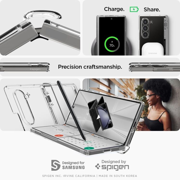 Защитный чехол Spigen (SGP) Ultra Hybrid Pro (FF) для Samsung Galaxy Fold 6 - Crystal Clear: фото 22 из 22