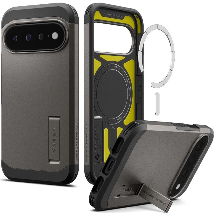 Захисний чохол Spigen Tough Armor (MagFit) для Google Pixel 11 Pro XL (ACS11865) - Gunmetal: фото 1 з 12