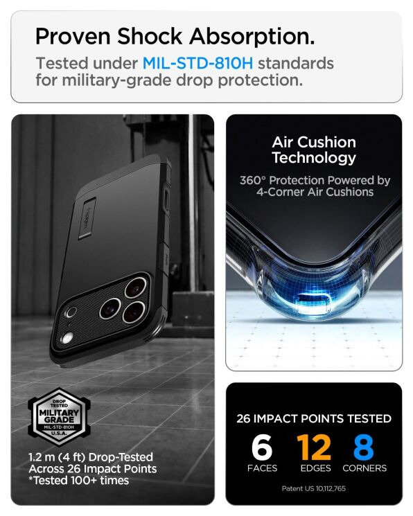 Защитный чехол Spigen Tough Armor T (MagFit) для iPhone 18 Pro Max (ACS12137) - Gunmetal: фото 9 из 15