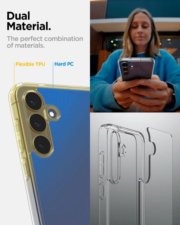 Защитный чехол Spigen Ultra Hybrid для Samsung Galaxy S25 FE (S731) ACS10026 - Crystal Clear: фото 12 из 14