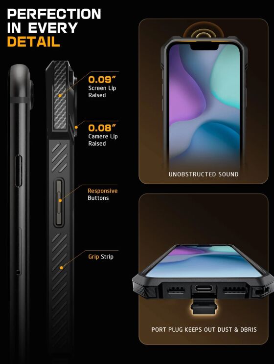 Захисний чохол Supcase UB Grip MagSafe для Apple iPhone 16e (843439157118) - Black: фото 6 з 9