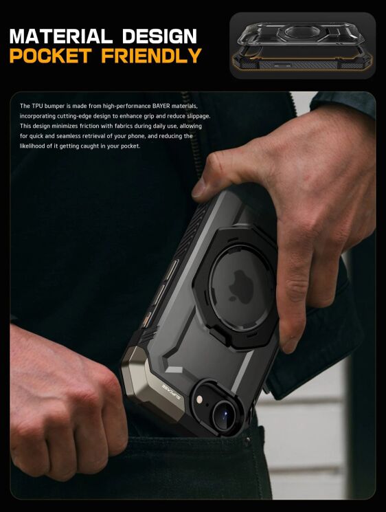 Захисний чохол Supcase UB Grip MagSafe для Apple iPhone 16e (843439157118) - Black: фото 9 з 9