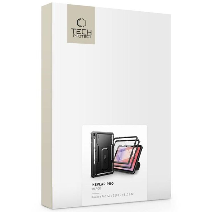 Защитный чехол Tech-Protect Kevlar Pro Set для Samsung Galaxy Tab S9 / Tab S10 FE / S10 Lite (X710/716/X520/526/X400/X406) - Black: фото 2 из 8