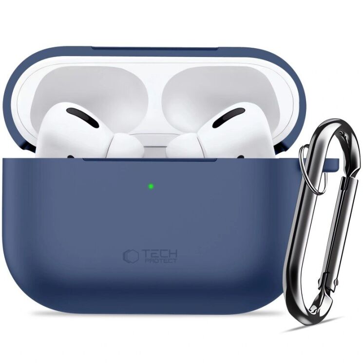 Защитный чехол Tech-Protect Silicone Hook для AirPods Pro 3 - Navy Blue: фото 3 из 8