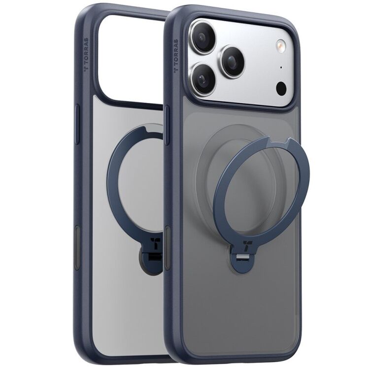 Защитный чехол TORRAS Ostand Spin MagSafe для Apple iPhone 17 Pro Max - Dark Blue: фото 2 из 8