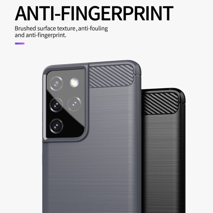 Защитный чехол UniCase Carbon для Samsung Galaxy S21 Ultra (G998) - Black: фото 5 из 8
