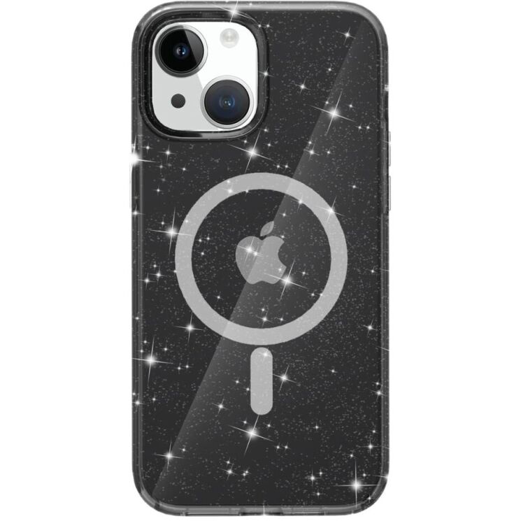 Защитный чехол UniCase Glitter Series MagSafe для Apple iPhone 15 - Black: фото 3 из 6