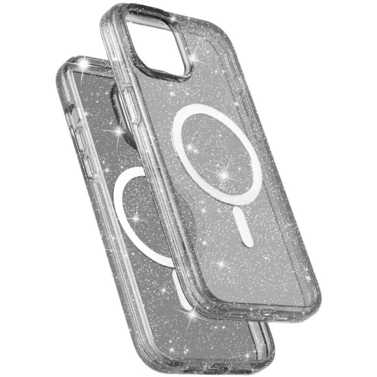 Защитный чехол UniCase Glitter Series MagSafe для Apple iPhone 15 - Black: фото 4 из 6