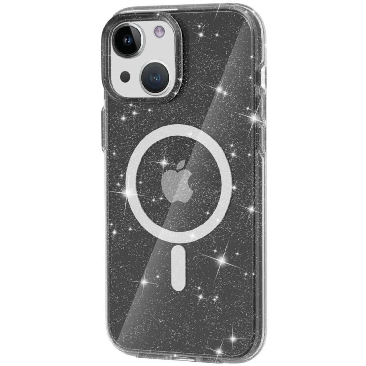 Защитный чехол UniCase Glitter Series MagSafe для Apple iPhone 15 - Black: фото 2 из 6