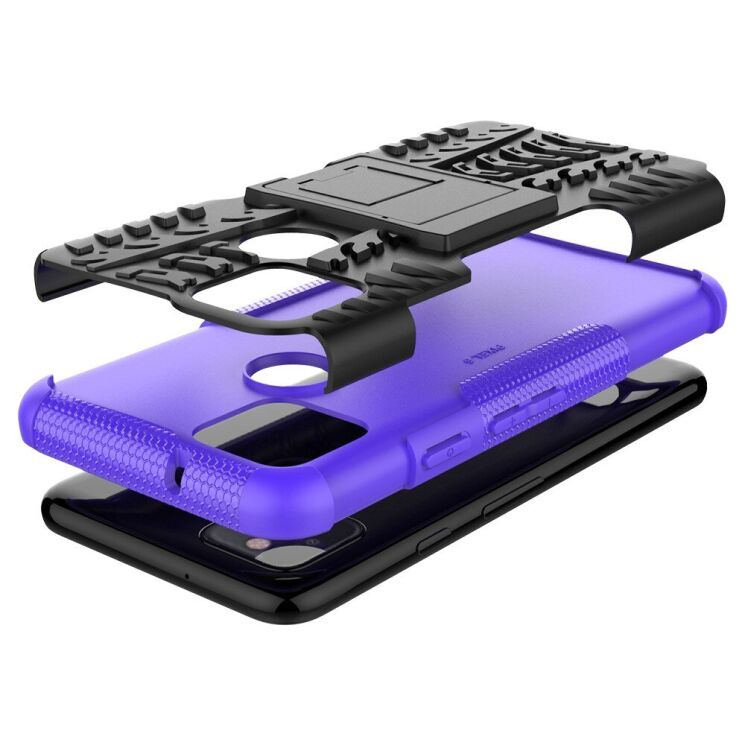 Протиударний чохол UniCase Hybrid X для Google Pixel 5 - Black / Purple: фото 8 з 18