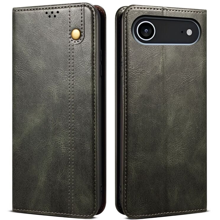 Захисний чохол UniCase Leather Wallet для Apple iPhone 17 Air - Green: фото 1 з 6