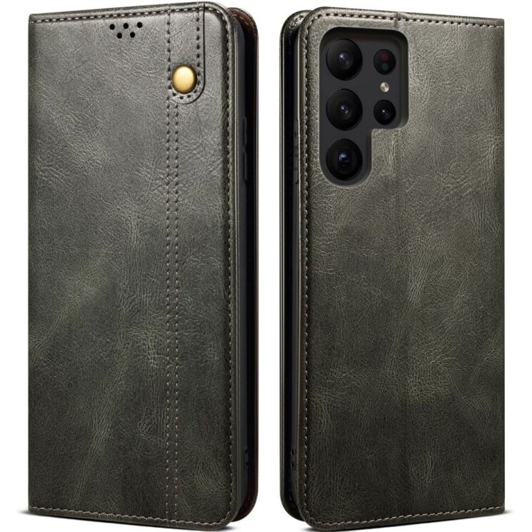 Защитный чехол UniCase Leather Wallet для Samsung Galaxy S25 Ultra (S938) - Green: фото 1 из 7