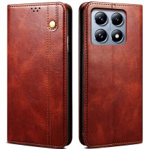 Защитный чехол UniCase Leather Wallet для Xiaomi 14T - Brown: фото 1 из 6