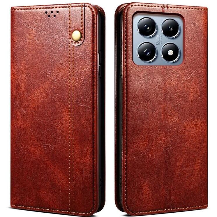 Защитный чехол UniCase Leather Wallet для Xiaomi 14T - Brown: фото 1 из 6