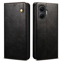 Защитный чехол UniCase Leather Wallet для Xiaomi Poco F7 - Black: фото 1 из 7