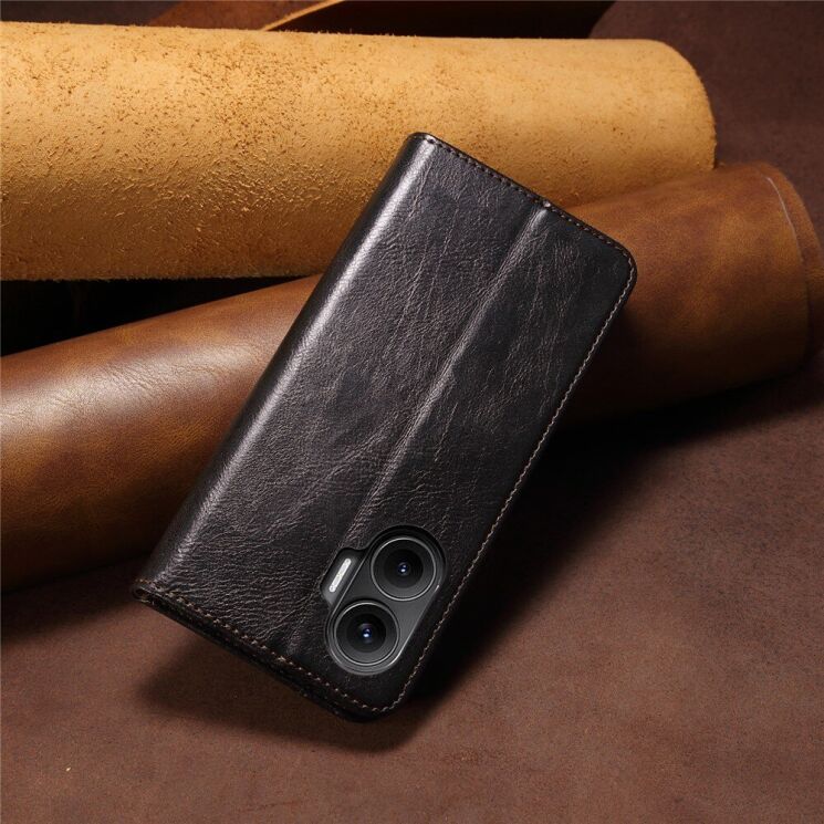 Защитный чехол UniCase Leather Wallet для Xiaomi Poco F7 - Black: фото 7 из 7