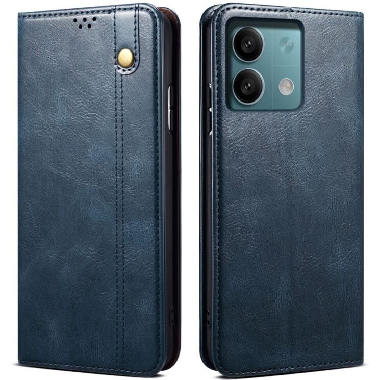 Защитный чехол UniCase Leather Wallet для Xiaomi Redmi Note 13 - Blue: фото 1 из 6