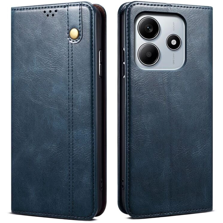 Защитный чехол UniCase Leather Wallet для Xiaomi Redmi Note 14 5G - Blue: фото 1 из 10