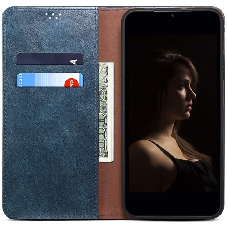 Защитный чехол UniCase Leather Wallet для Xiaomi Redmi Note 14 5G - Blue: фото 2 из 10