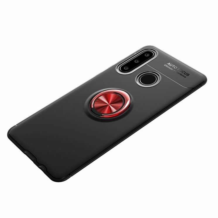 Защитный чехол UniCase Magnetic Ring для Huawei P40 Lite E - Black / Red: фото 2 из 14
