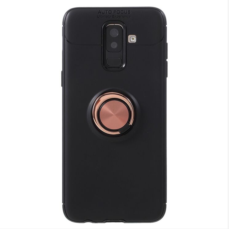 Защитный чехол UniCase Magnetic Ring для Samsung Galaxy J8 2018 (J810) - Black / Rose Gold: фото 1 из 7
