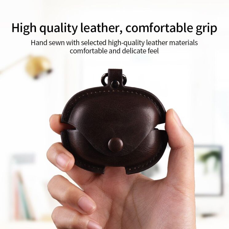 Захисний чохол UniCase Retro Cover для Xiaomi Redmi Buds 6 Pro - Dark Brown: фото 2 з 12